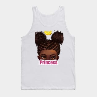 Princess in corn rows - The best Gifts for black girls 2022 beautiful black girl with Afro hair in puffs, brown eyes and dark brown skin. Black princess Tank Top